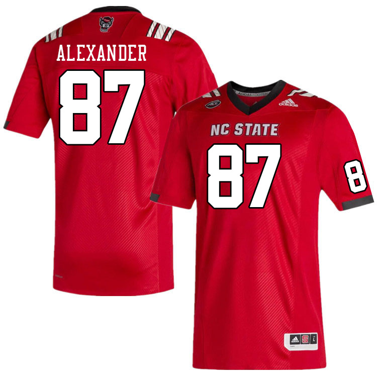 Men #87 Blair Alexander NC State Wolfpack College Football Jerseys Stitched Sale-Red
